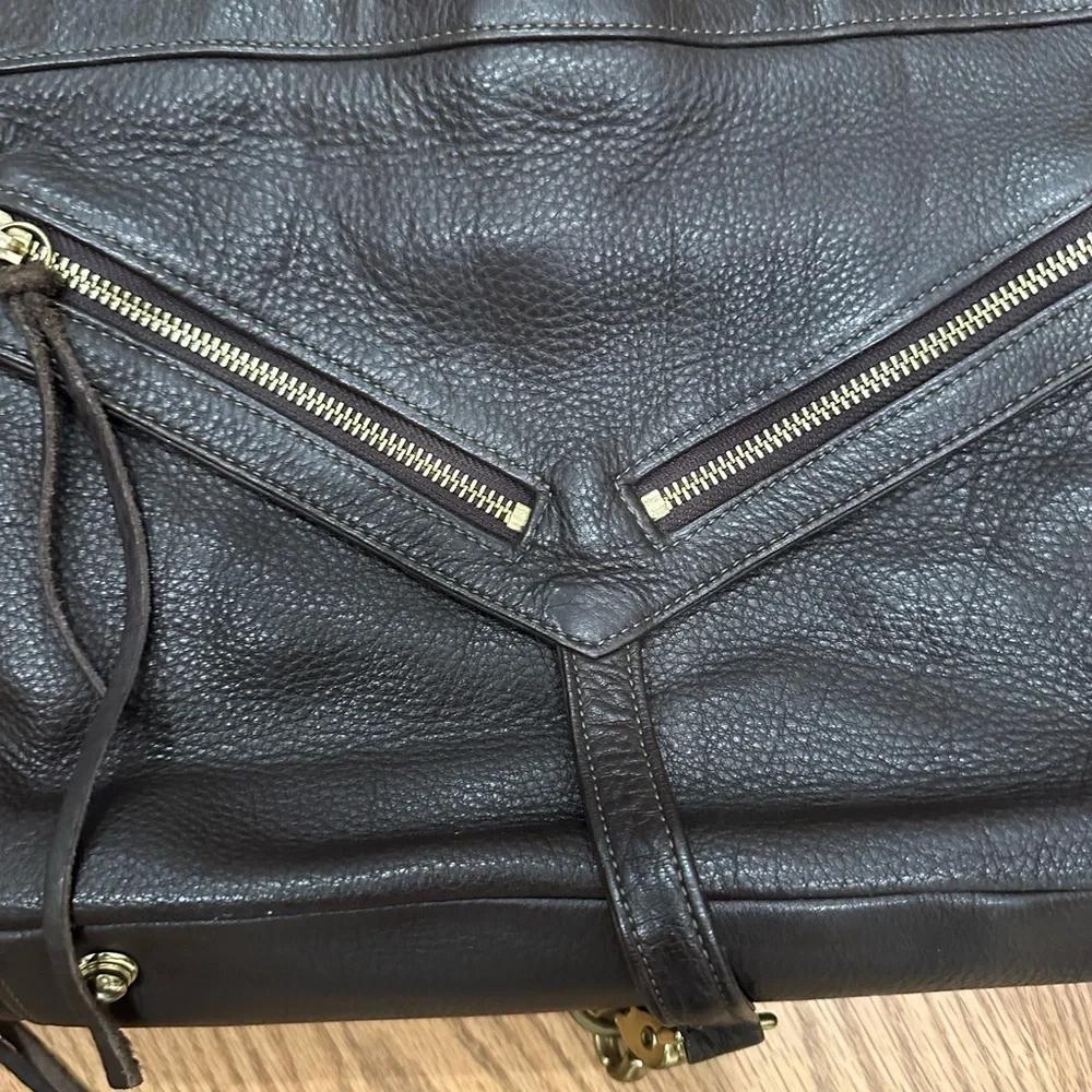 Botkier genuine leather tassel purse handbag bag hobo boho dark brown EUC - Picture 2 of 8